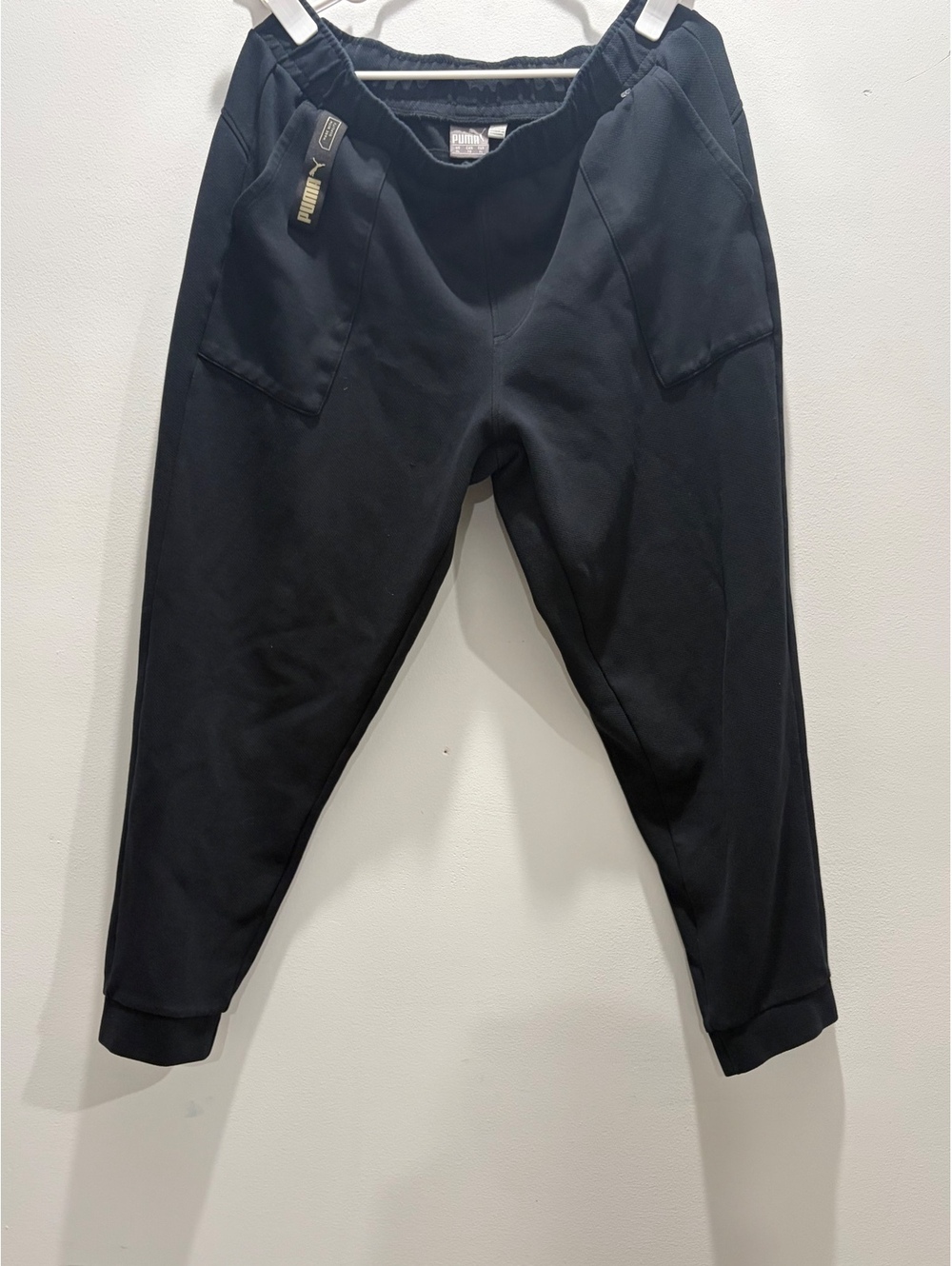 PUMA Men's Fleece Jogger Sweatpants Black Size XL Drawstring Waist